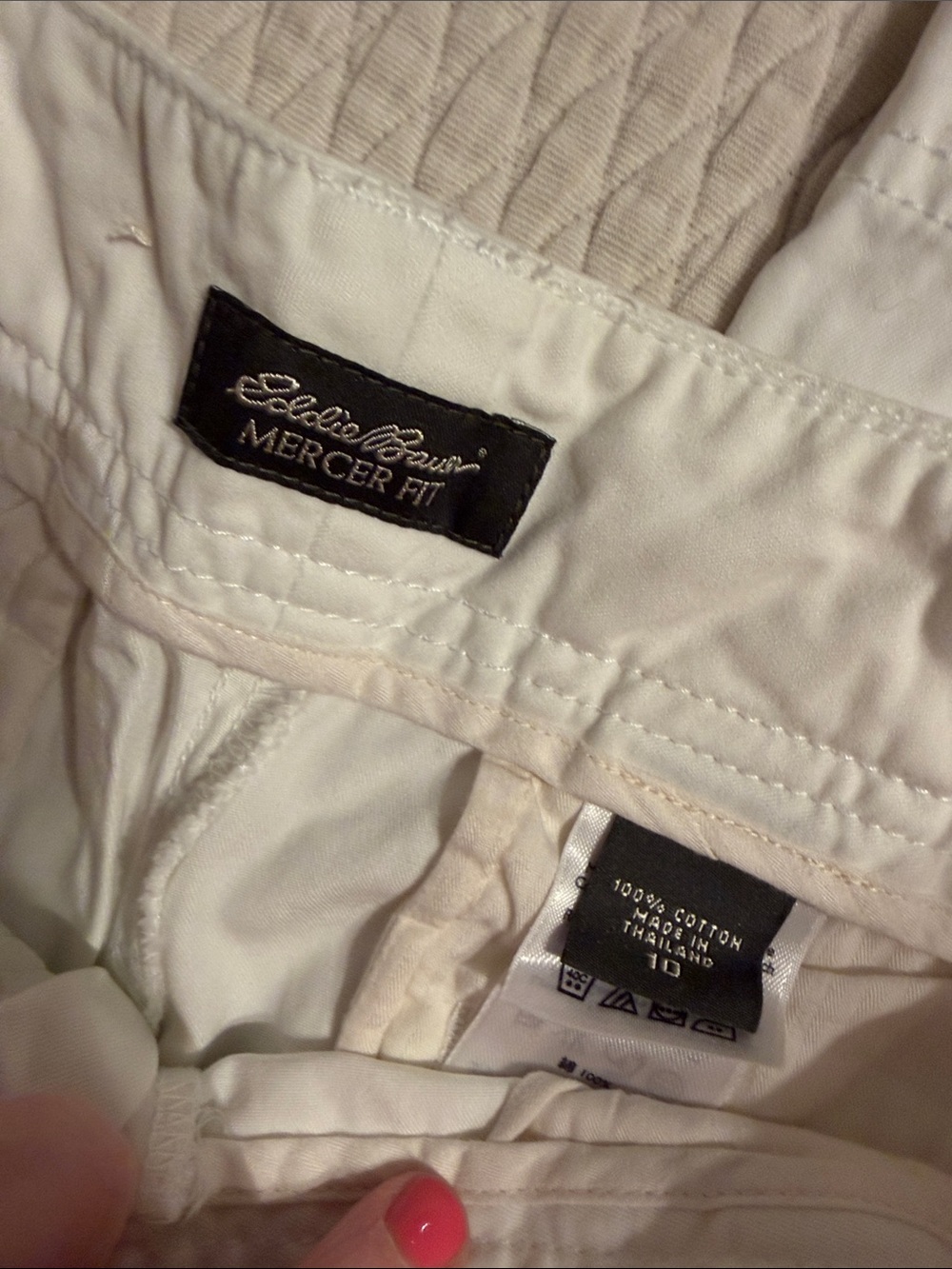 Eddie Bauer White Womens Chino Pants - Straight Fit - Picture 4 of 5